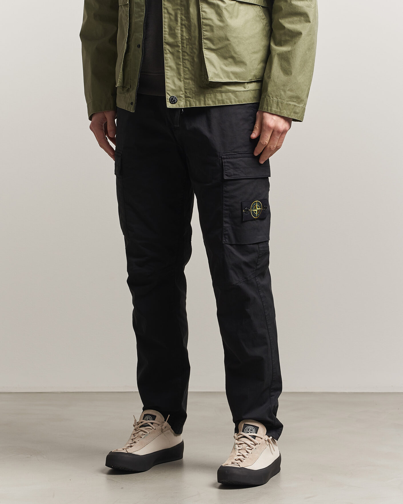 Homme | Pantalons | Stone Island | Stretch Cotton Twill Cargo Trousers Black