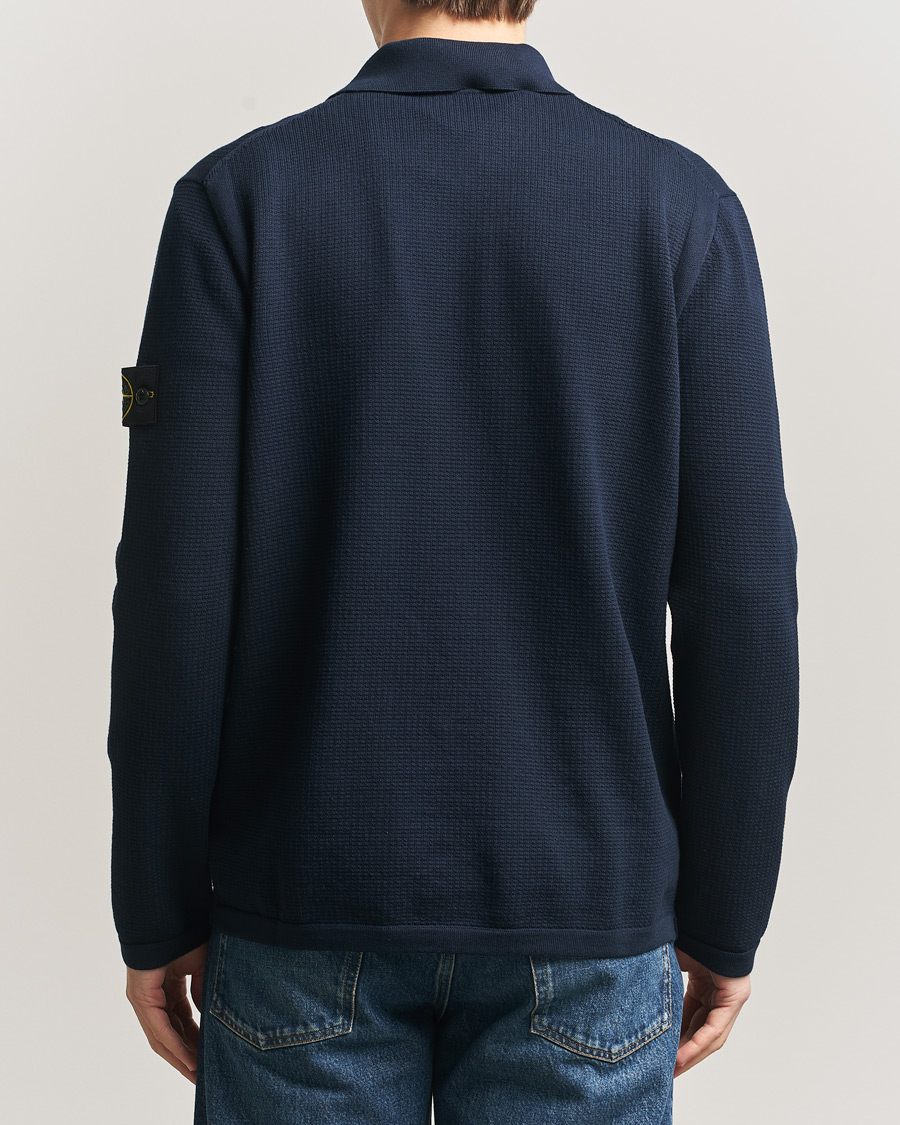 Homme | Pulls Et Tricots | Stone Island | Micro Stitch Knitted Cotton Polo Navy