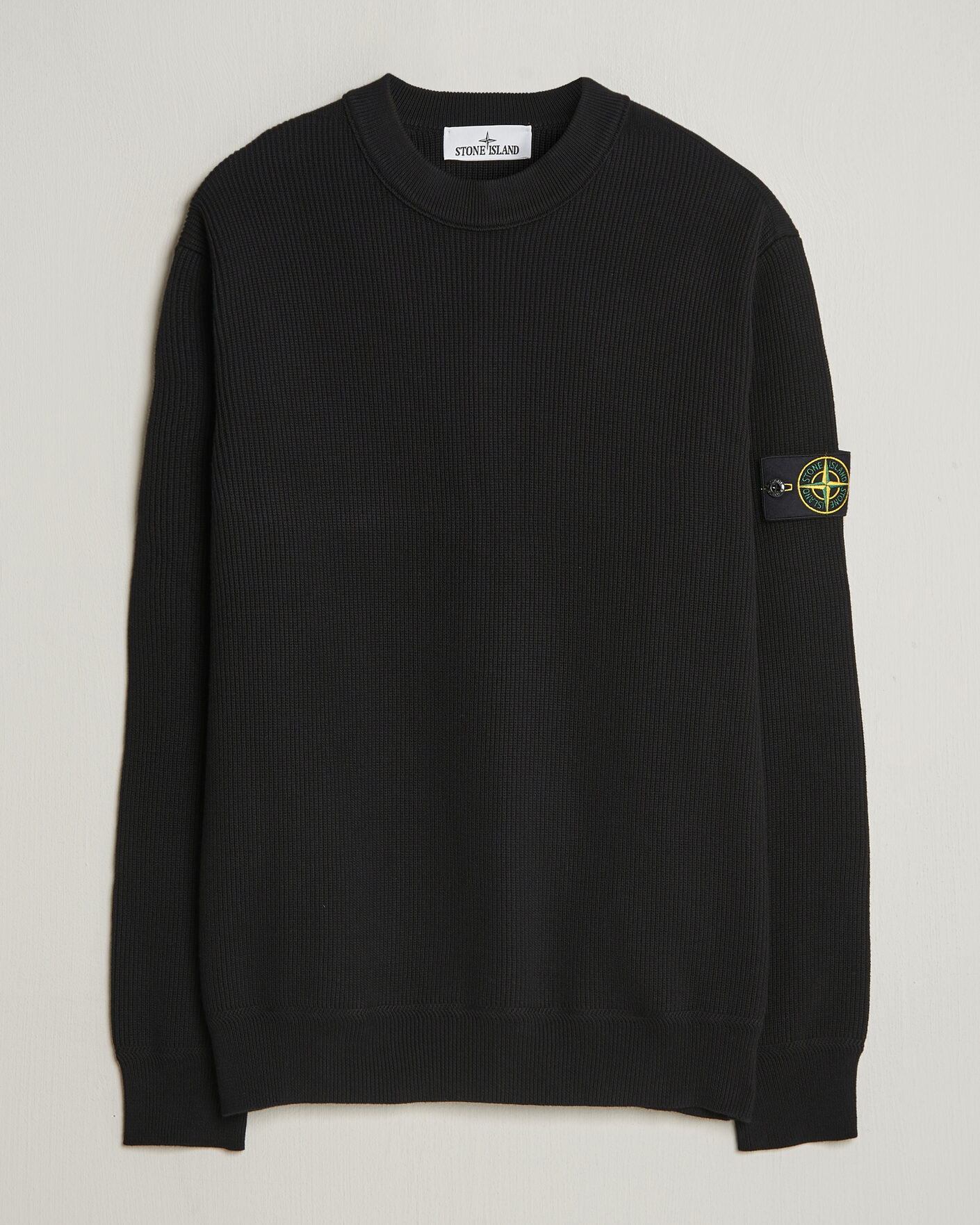 Homme | Pulls Et Tricots | Stone Island | Ribbed Soft Organic Cotton Crewneck Black