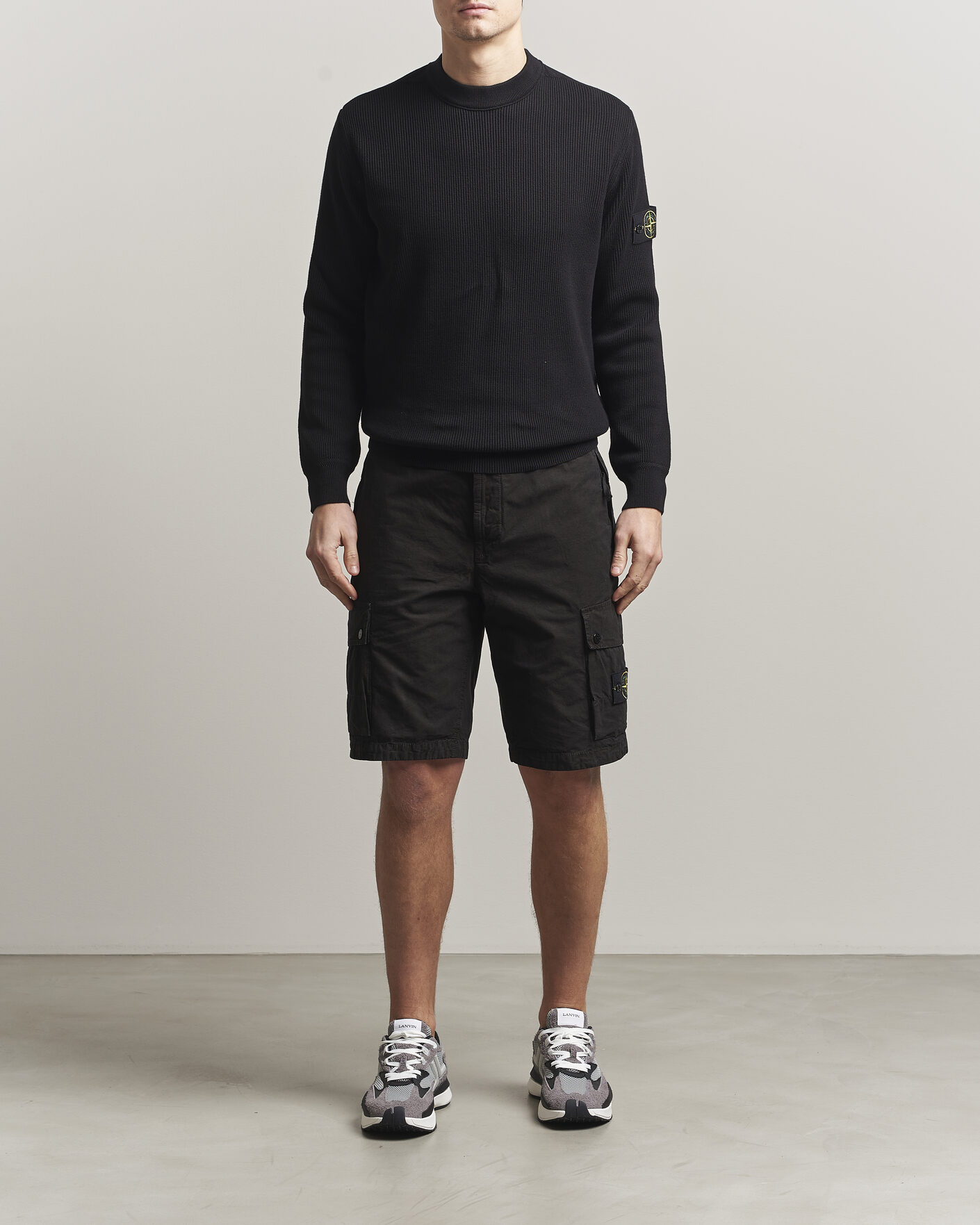 Homme | Pulls Et Tricots | Stone Island | Ribbed Soft Organic Cotton Crewneck Black
