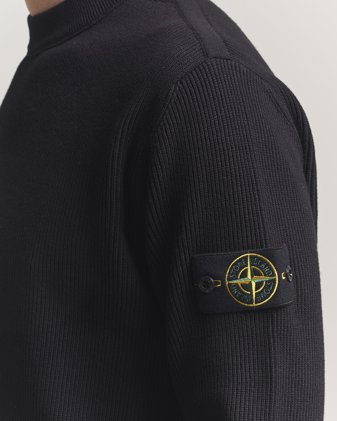 Homme | Pulls Et Tricots | Stone Island | Ribbed Soft Organic Cotton Crewneck Black