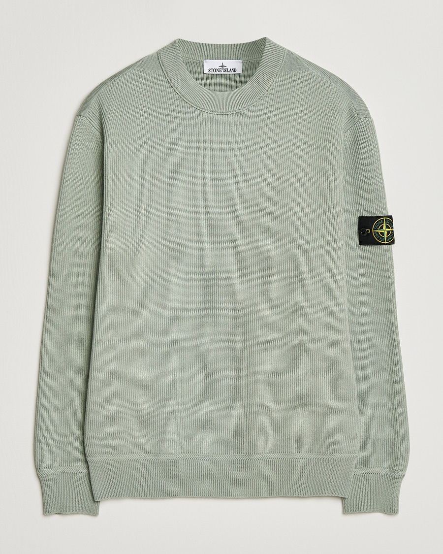Homme | Pulls Et Tricots | Stone Island | Ribbed Soft Organic Cotton Crewneck Sage