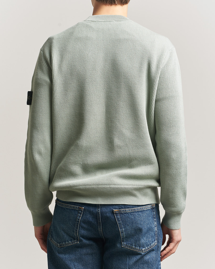 Homme | Pulls Et Tricots | Stone Island | Ribbed Soft Organic Cotton Crewneck Sage