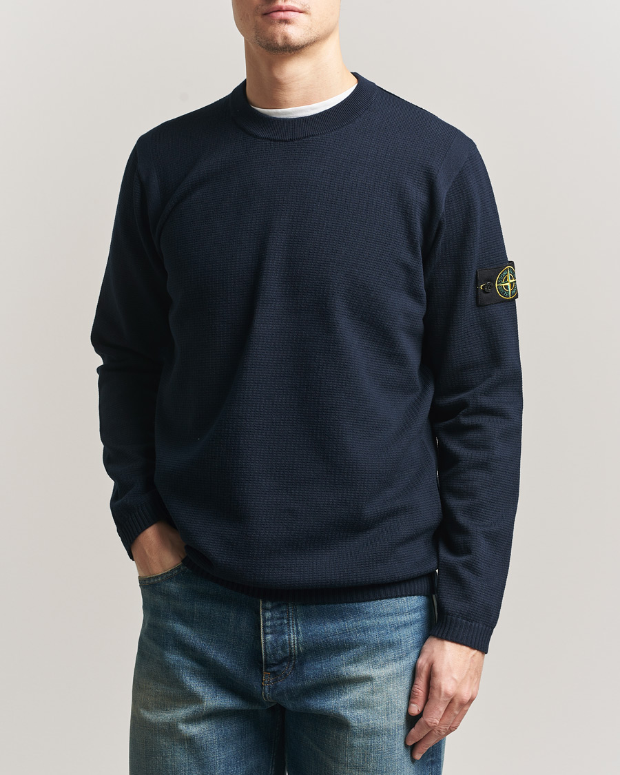 Homme | Pulls Et Tricots | Stone Island | Micro Stitch Soft Organic Cotton Crewneck Navy