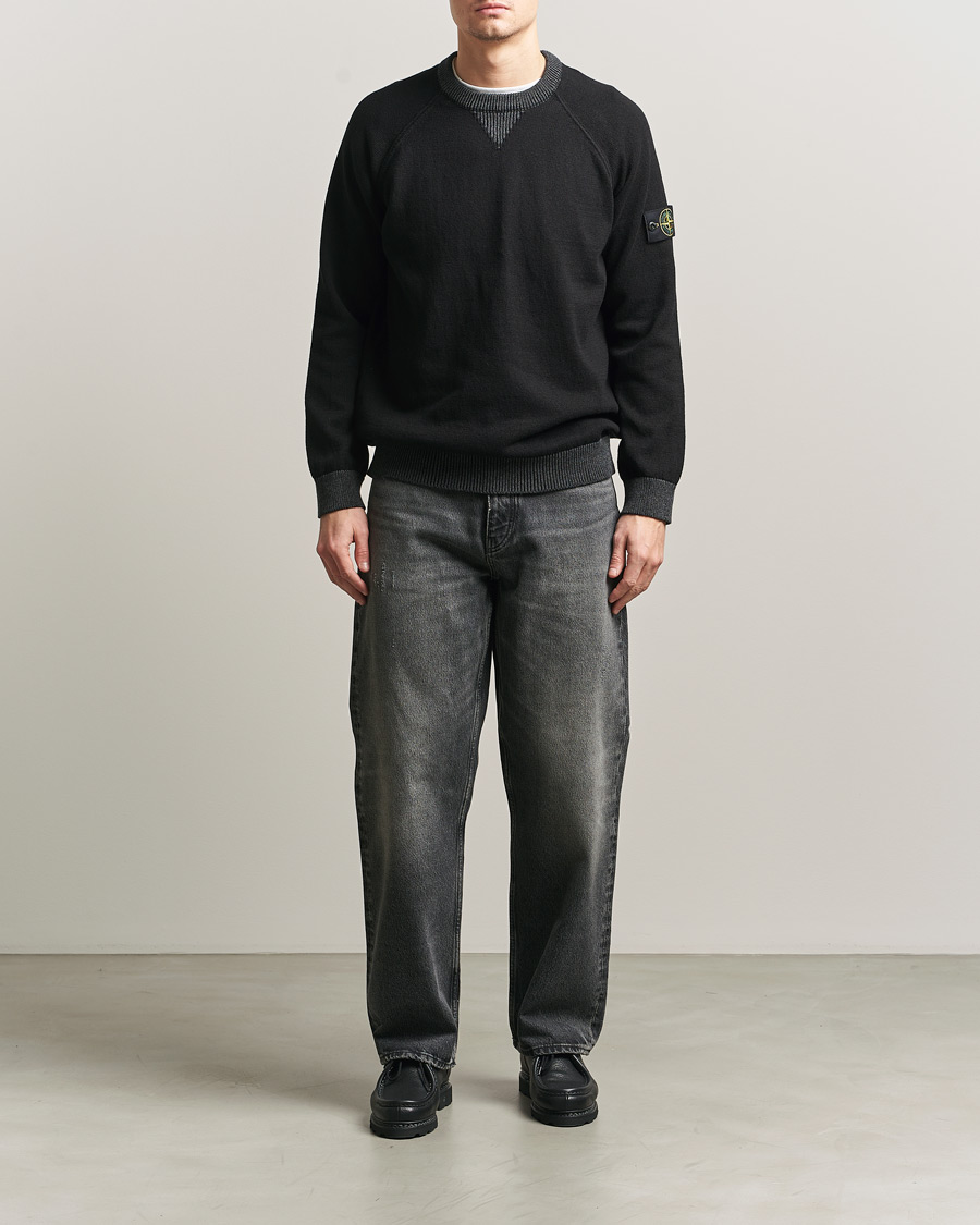 Homme | Pulls Et Tricots | Stone Island | Raw Hand Organic Cotton Raglan Crewneck Black