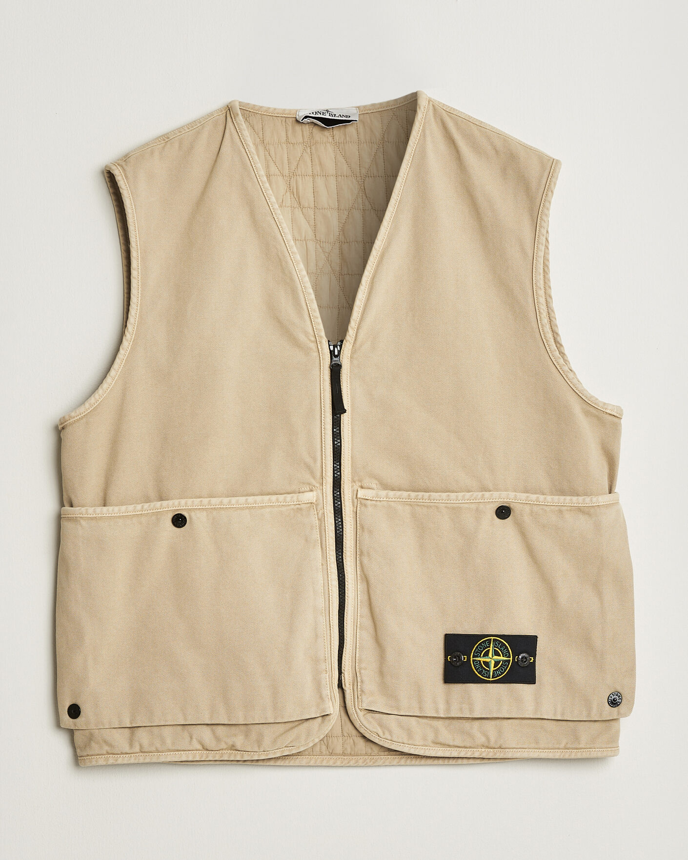 Homme | Gilets | Stone Island | Organic Panama Cotton Padded Vest Desert