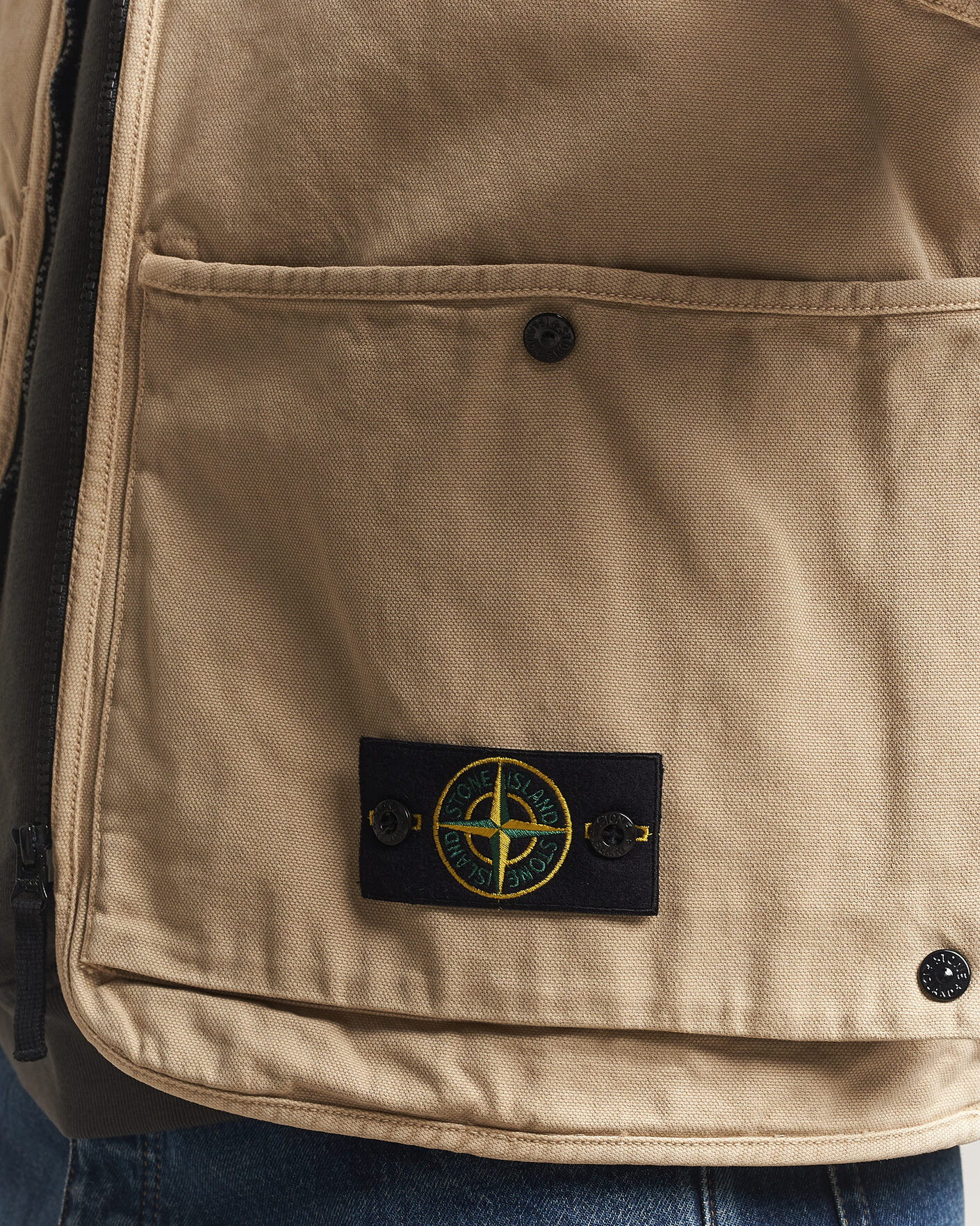 Homme | Gilets | Stone Island | Organic Panama Cotton Padded Vest Desert
