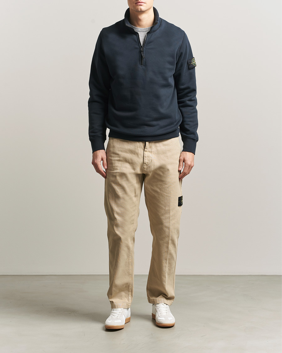Homme | Pulls Et Tricots | Stone Island | Garment Dyed Fleece Half Zip Navy