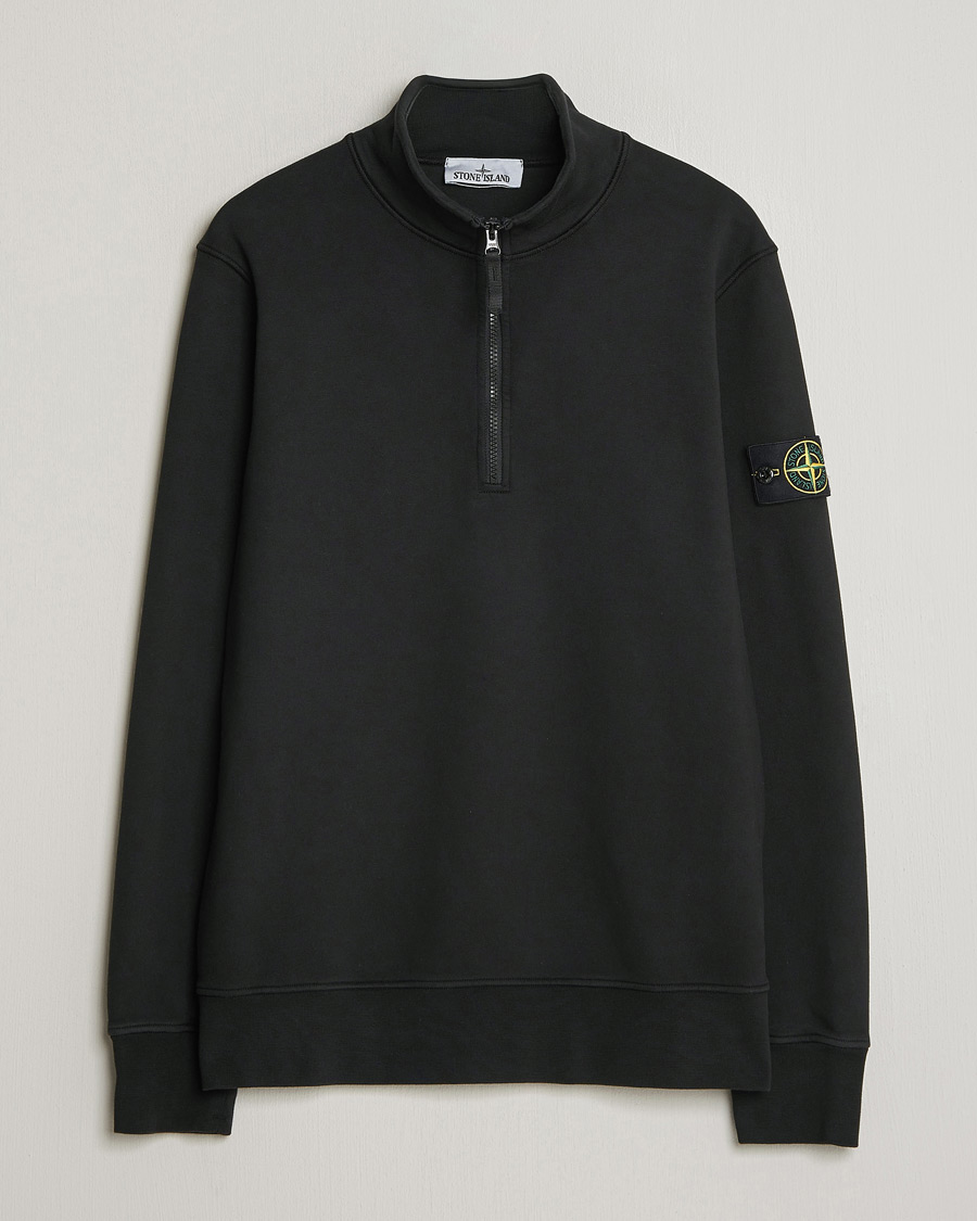 Homme | Pulls Et Tricots | Stone Island | Garment Dyed Fleece Half Zip Black