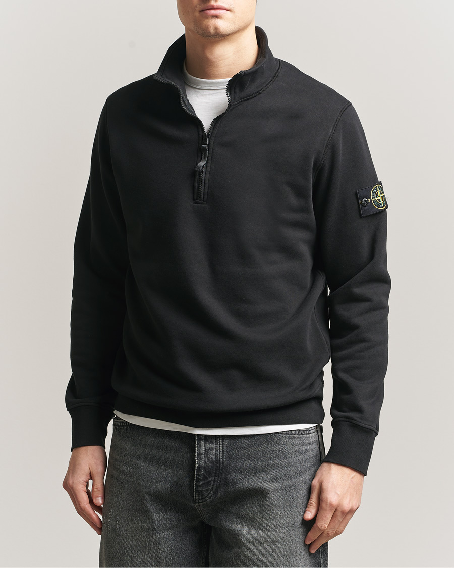 Homme | Pulls Et Tricots | Stone Island | Garment Dyed Fleece Half Zip Black