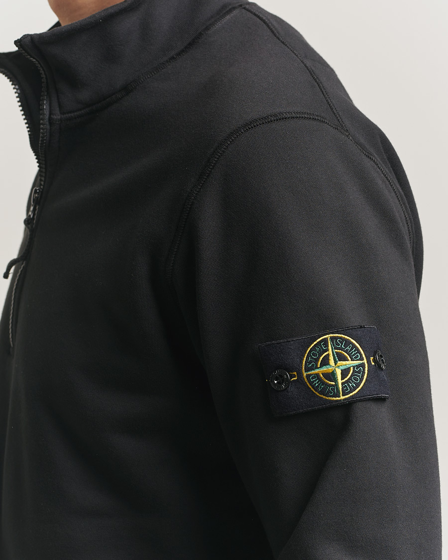 Homme | Pulls Et Tricots | Stone Island | Garment Dyed Fleece Half Zip Black