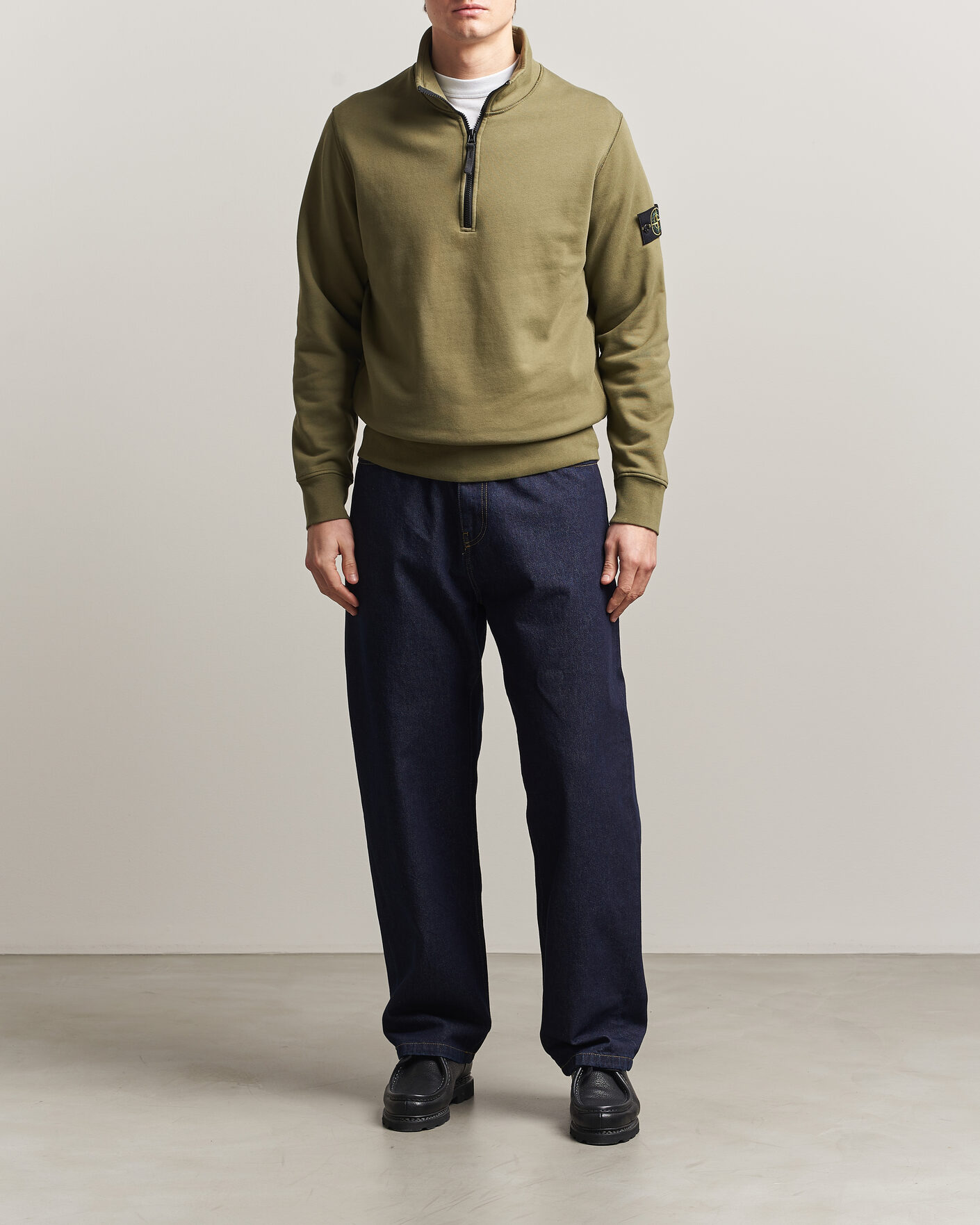 Homme | Pulls Et Tricots | Stone Island | Garment Dyed Fleece Half Zip Military Green