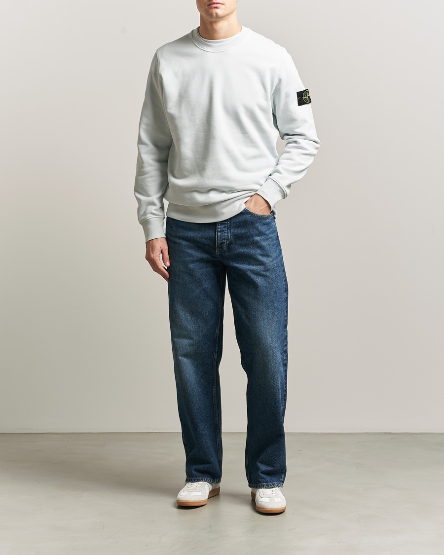Homme | Pulls Et Tricots | Stone Island | Garment Dyed Fleece Sweatshirt Sky Blue