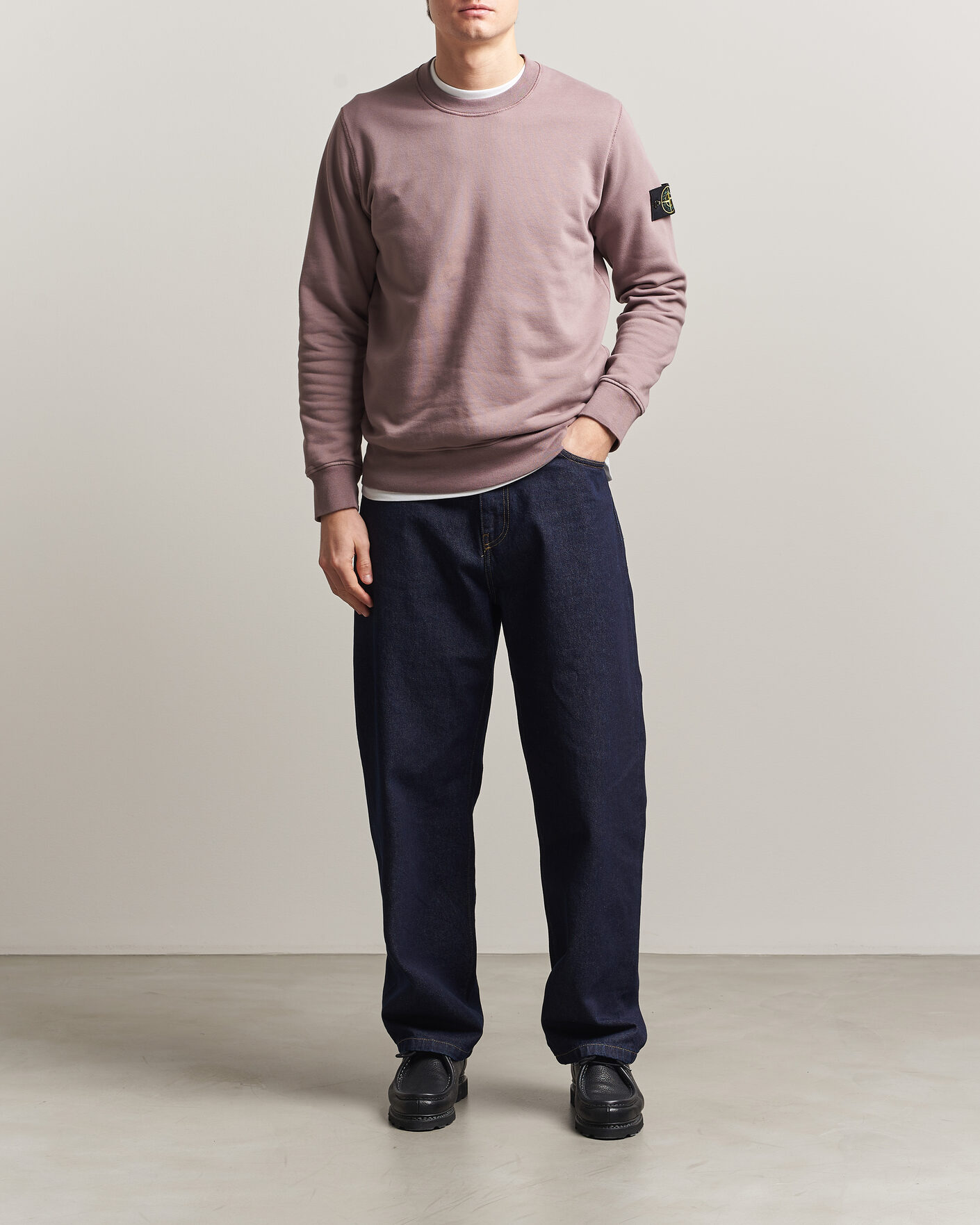 Homme | Pulls Et Tricots | Stone Island | Garment Dyed Fleece Sweatshirt Purple Grey