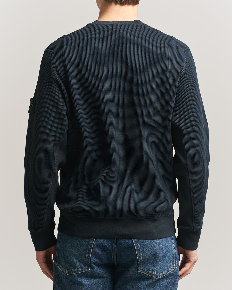 Homme | Pulls Et Tricots | Stone Island | Organic Cotton Waffle Fleece Sweatshirt Navy