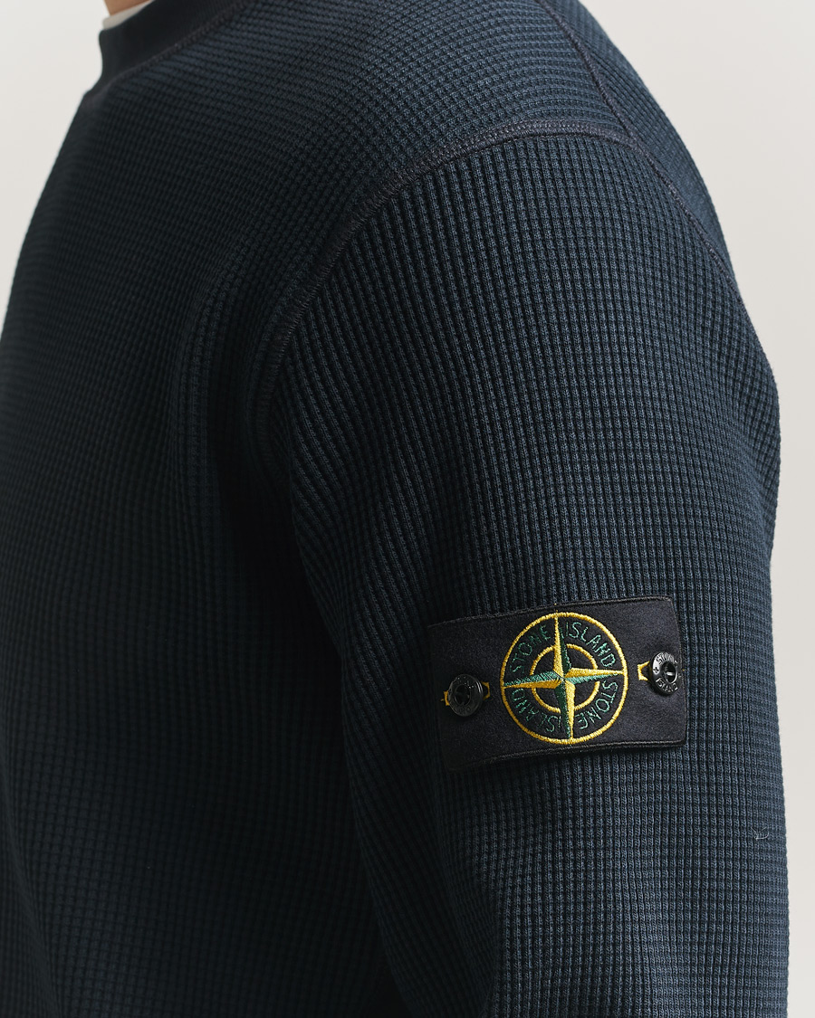 Homme | Pulls Et Tricots | Stone Island | Organic Cotton Waffle Fleece Sweatshirt Navy