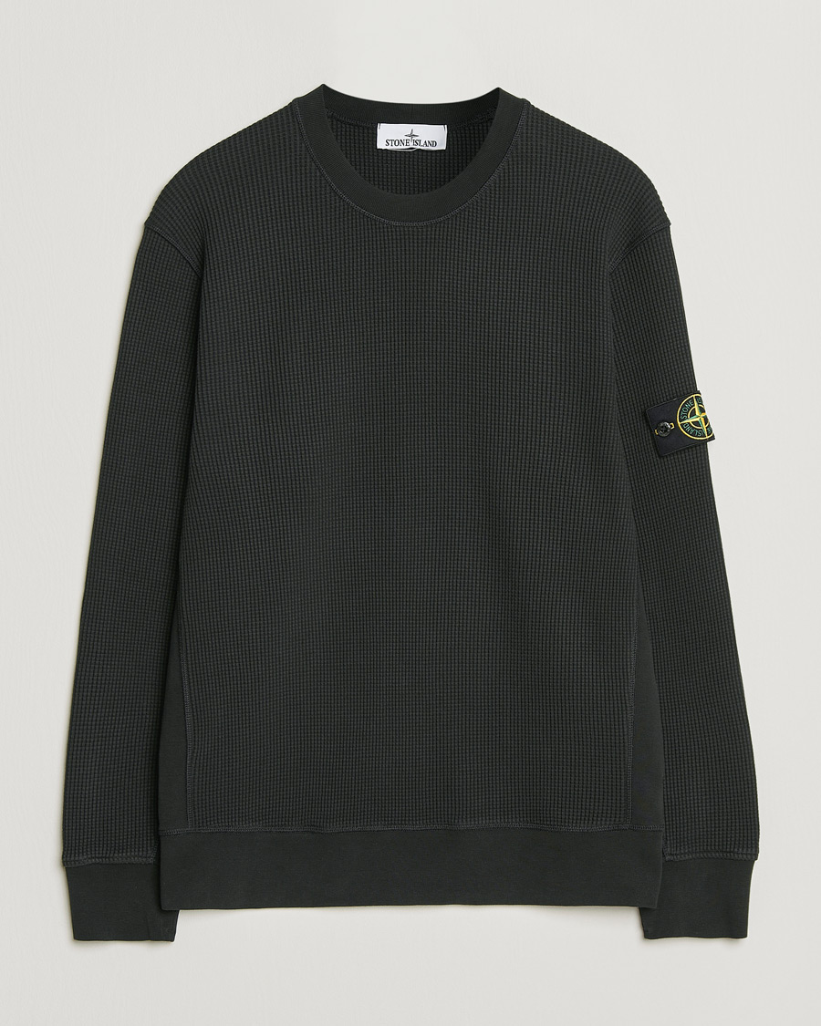 Homme | Pulls Et Tricots | Stone Island | Organic Cotton Waffle Fleece Sweatshirt Black