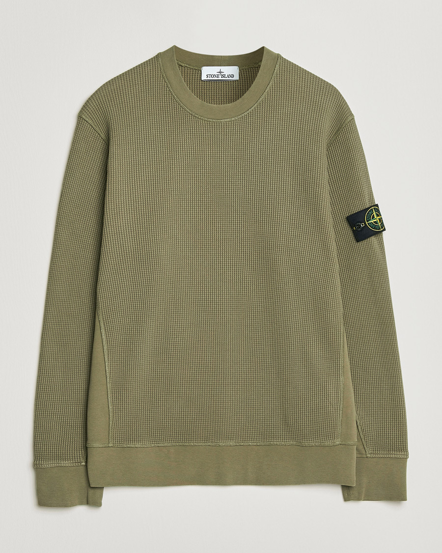 Homme | Pulls Et Tricots | Stone Island | Organic Cotton Waffle Fleece Sweatshirt Military