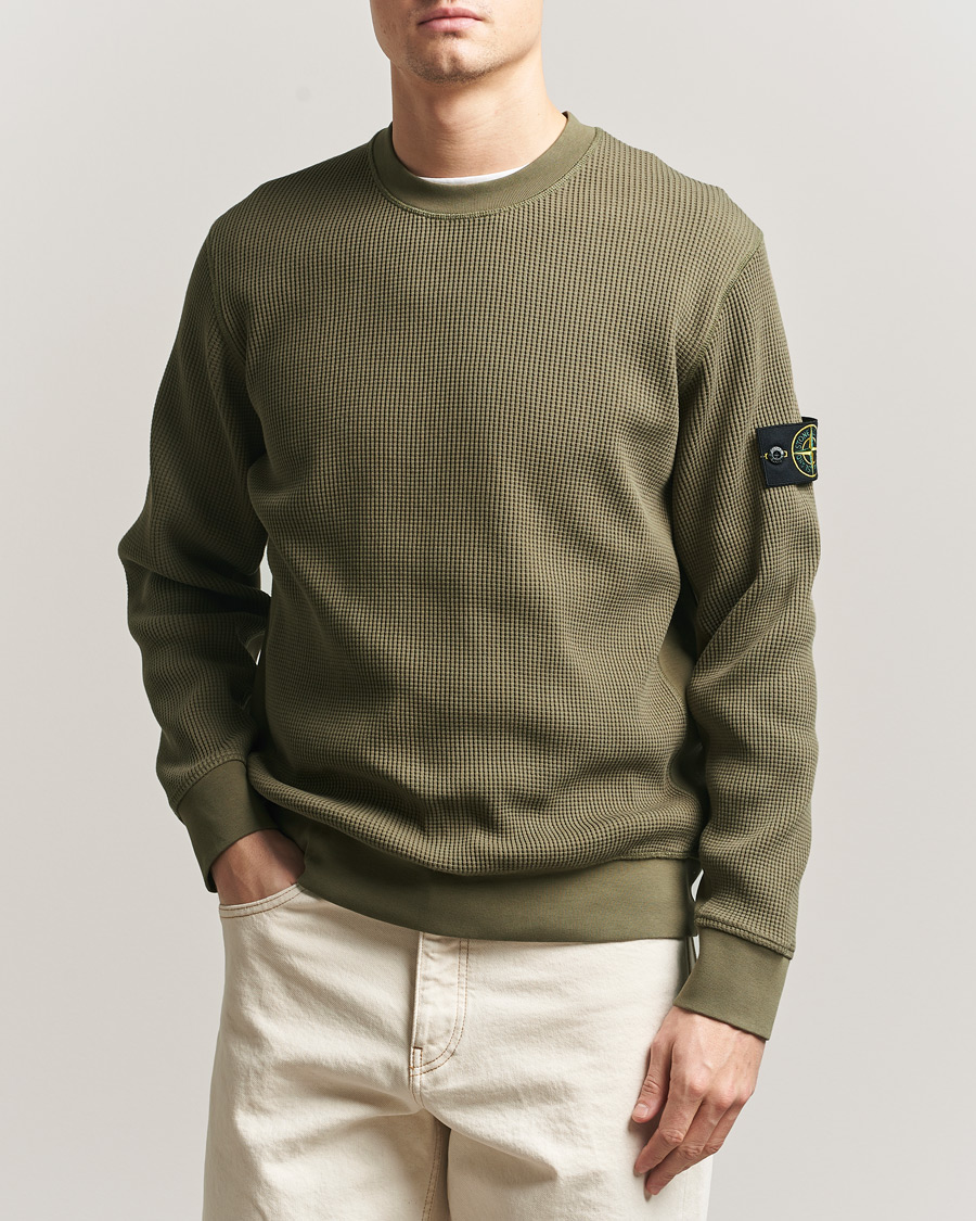 Homme | Pulls Et Tricots | Stone Island | Organic Cotton Waffle Fleece Sweatshirt Military