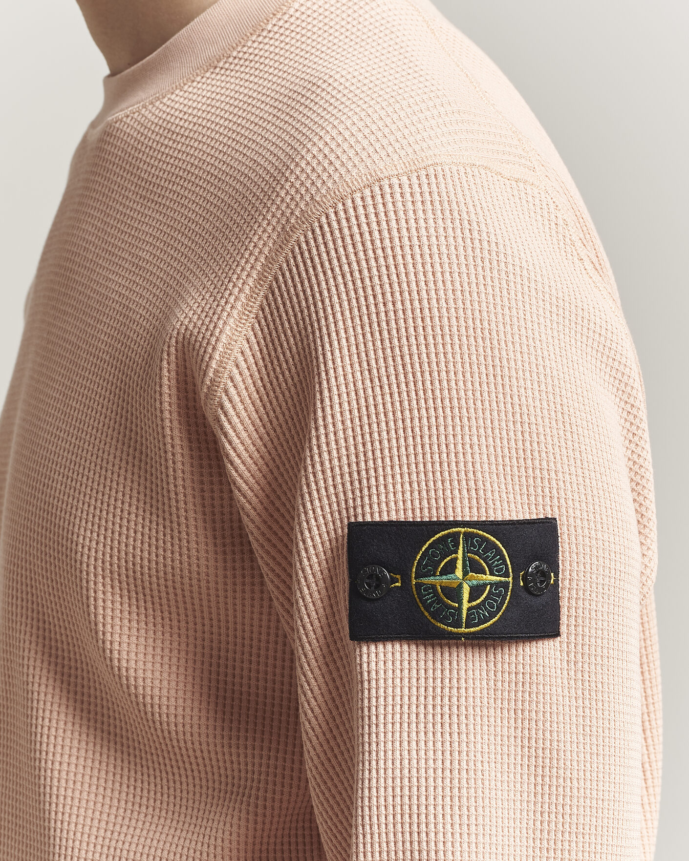 Homme | Pulls Et Tricots | Stone Island | Organic Cotton Waffle Fleece Sweatshirt Plaster Pink