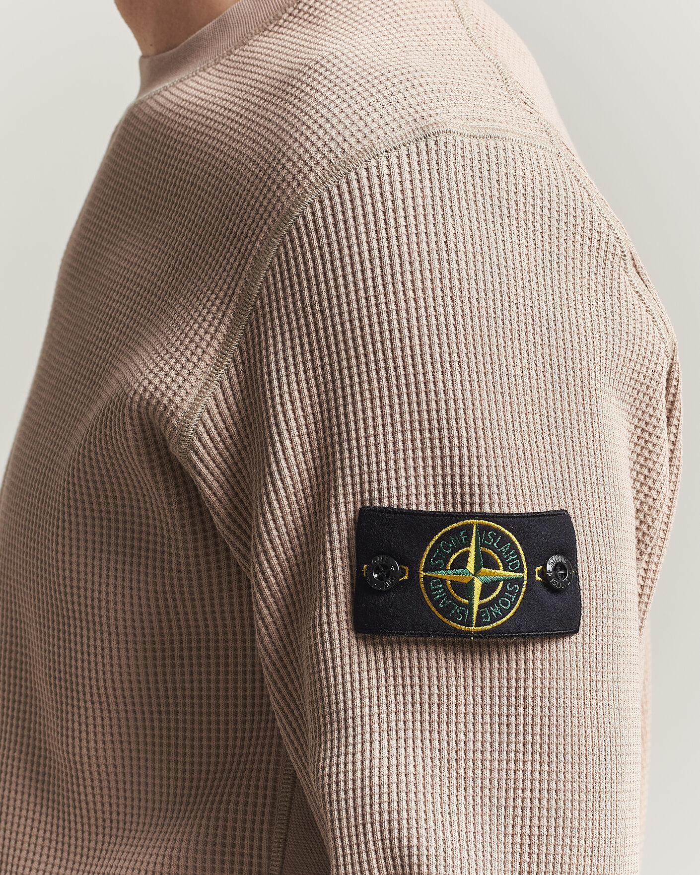 Homme | Pulls Et Tricots | Stone Island | Organic Cotton Waffle Fleece Sweatshirt Desert