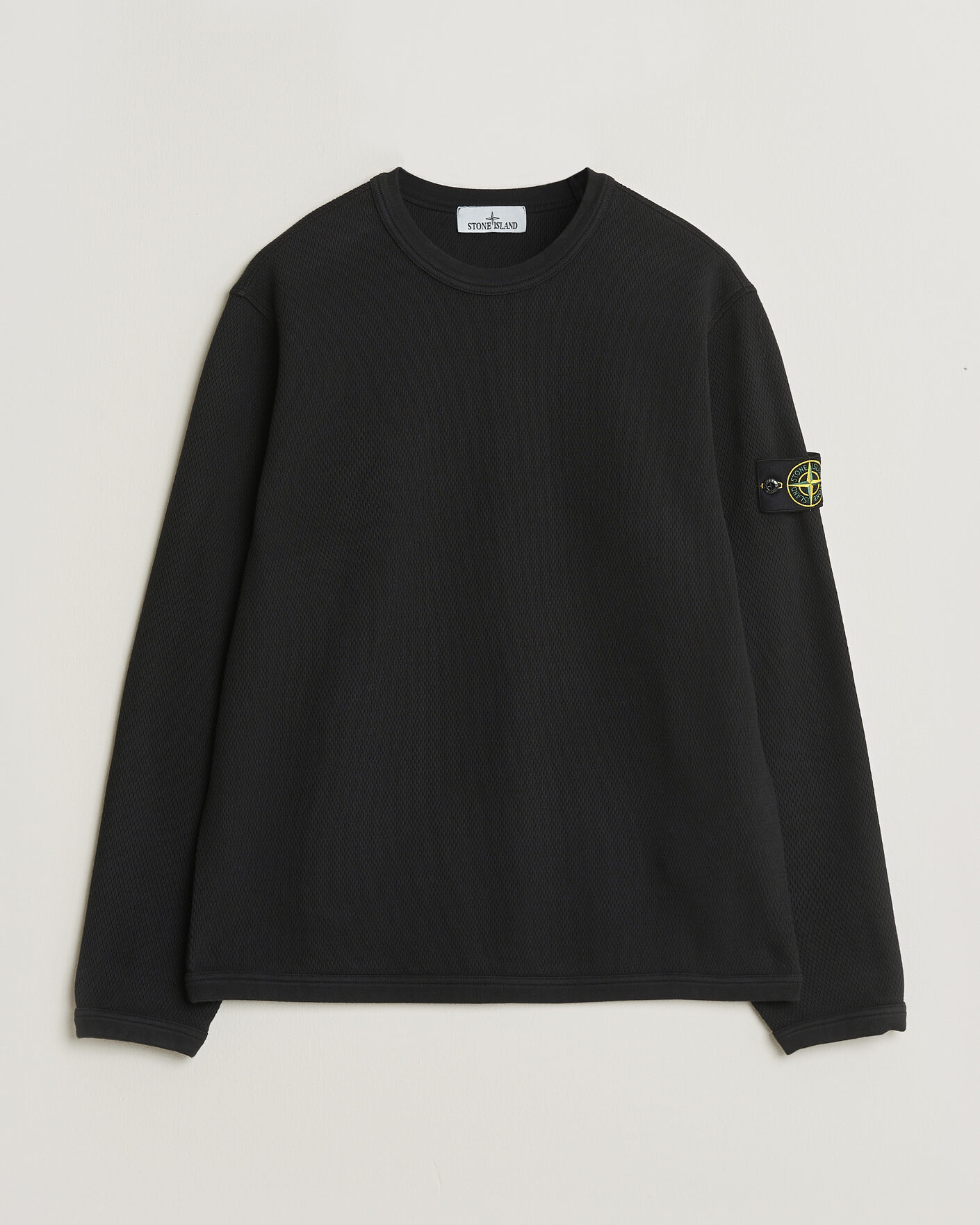Homme | Pulls Et Tricots | Stone Island | Mesh Stitch Organic Cotton Fleece Crewneck Black