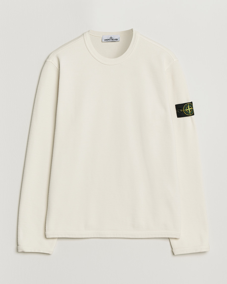 Homme | Pulls Et Tricots | Stone Island | Mesh Stitch Organic Cotton Fleece Crewneck Ivory