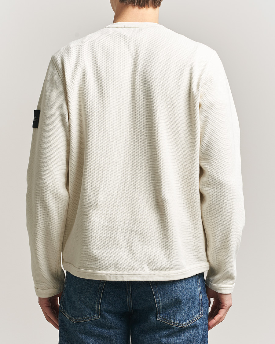 Homme | Pulls Et Tricots | Stone Island | Mesh Stitch Organic Cotton Fleece Crewneck Ivory