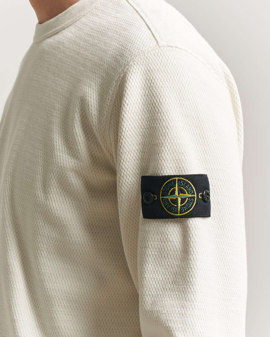 Homme | Pulls Et Tricots | Stone Island | Mesh Stitch Organic Cotton Fleece Crewneck Ivory