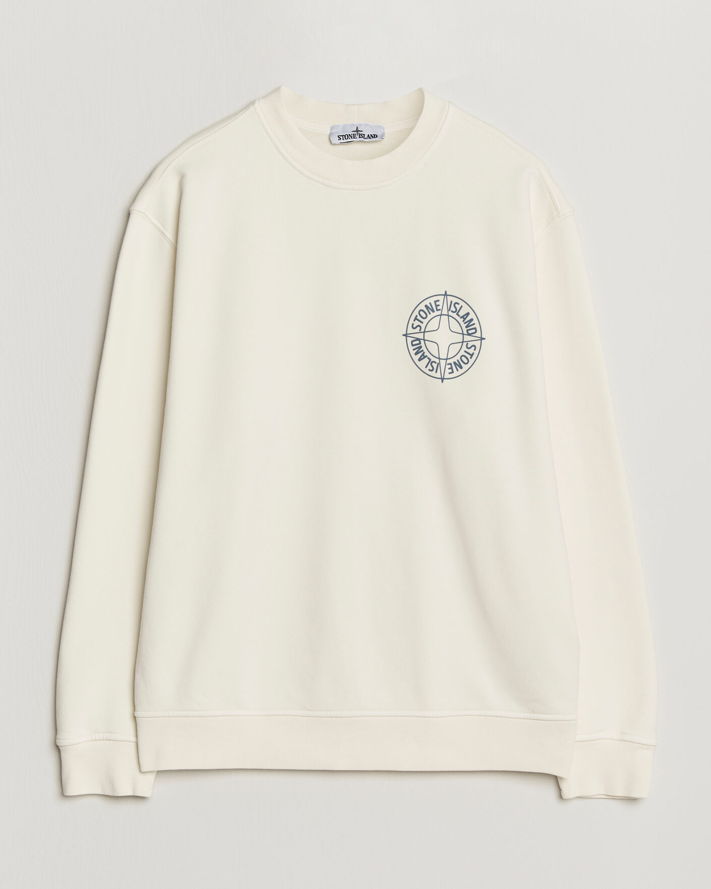 Homme | Pulls Et Tricots | Stone Island | Cotton Fleece Printed Logo Sweatshirt Ivory