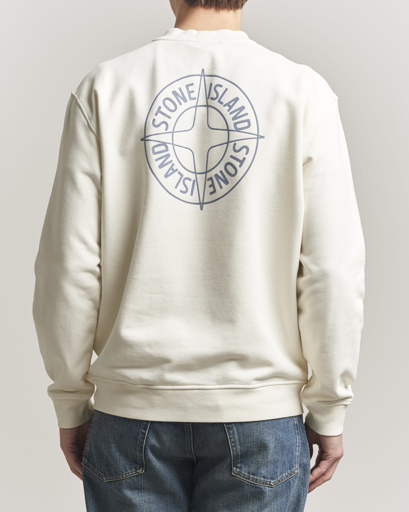 Homme | Pulls Et Tricots | Stone Island | Cotton Fleece Printed Logo Sweatshirt Ivory