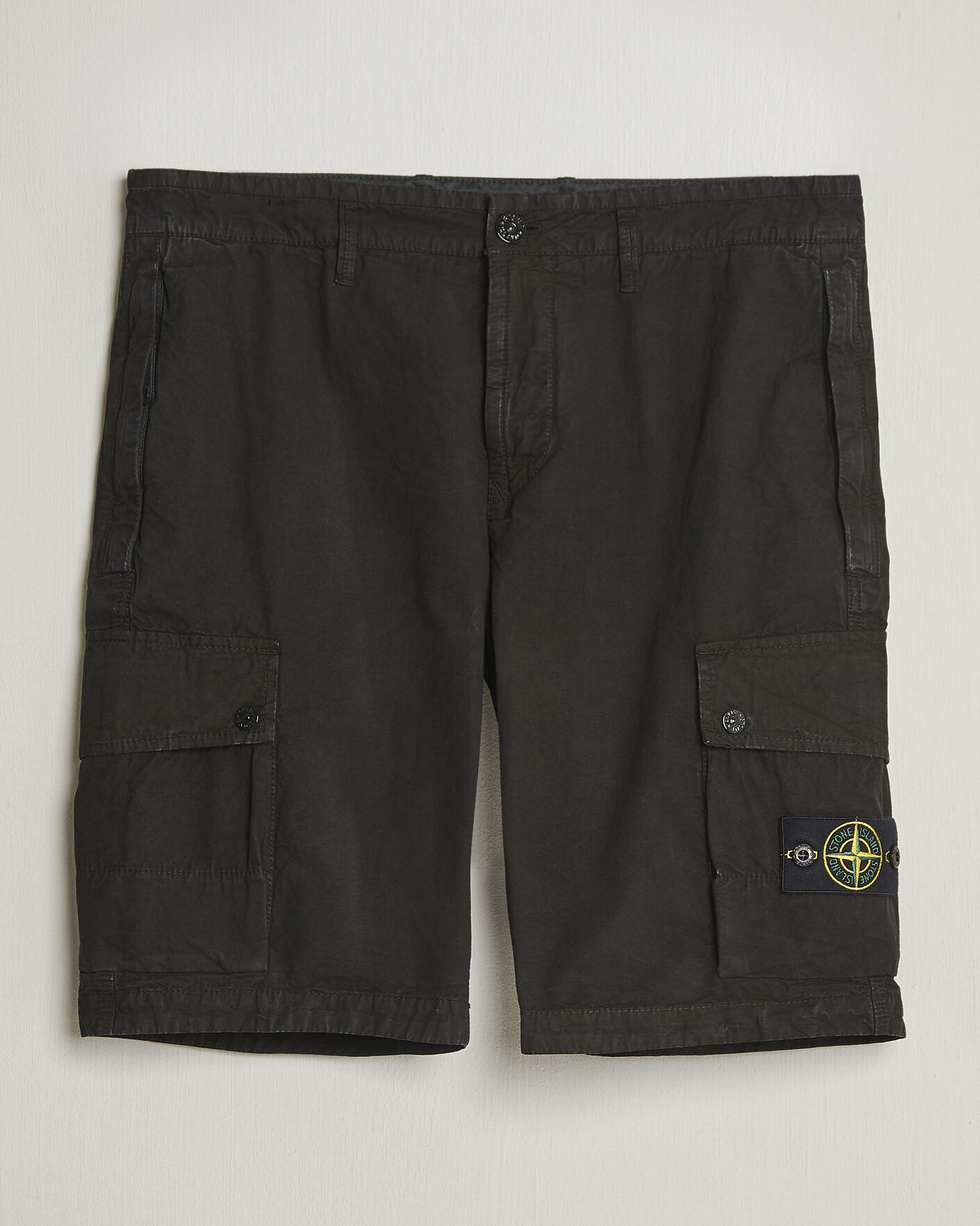 Homme | Shorts | Stone Island | Brushed Cotton Canvas Cargo Shorts Black
