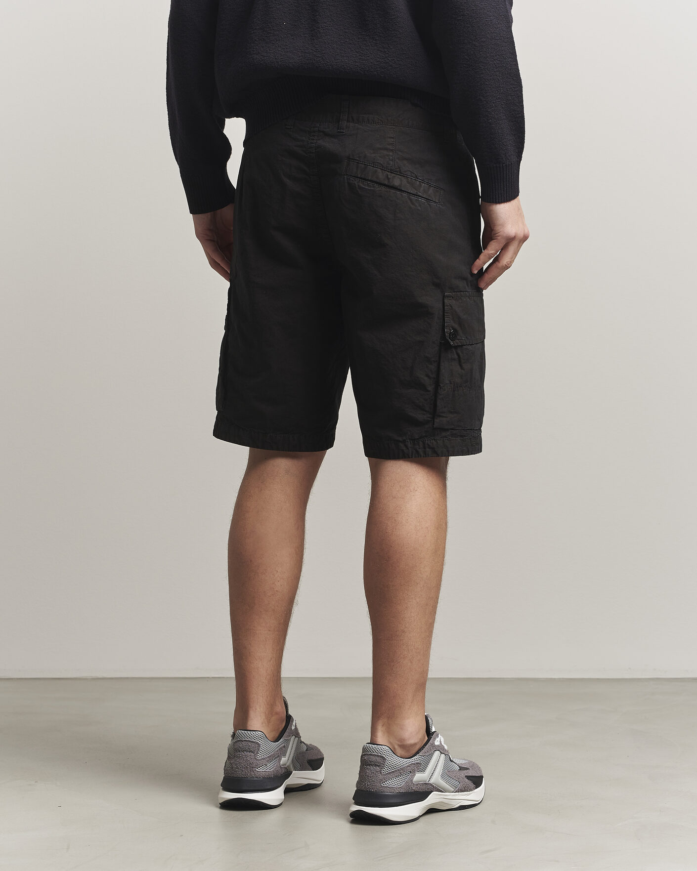 Homme | Shorts | Stone Island | Brushed Cotton Canvas Cargo Shorts Black