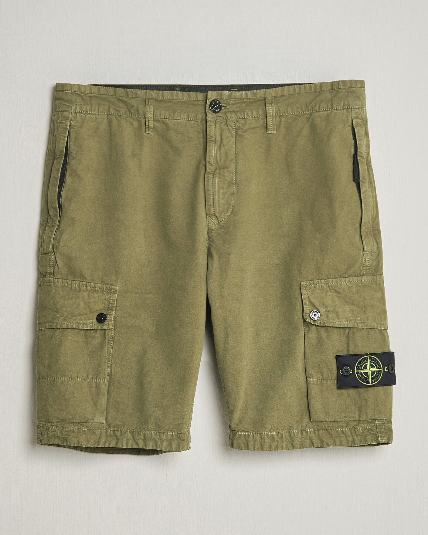 Homme | Shorts | Stone Island | Brushed Cotton Canvas Cargo Shorts Military Green