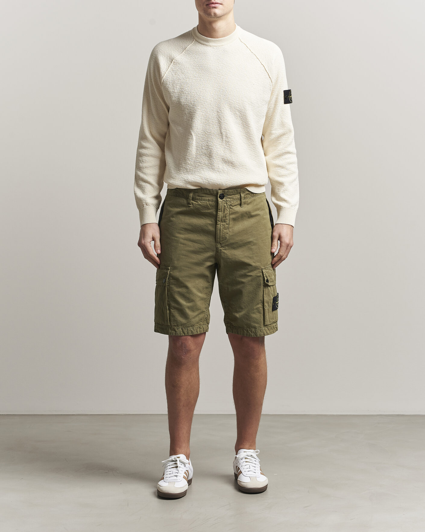 Homme | Shorts | Stone Island | Brushed Cotton Canvas Cargo Shorts Military Green