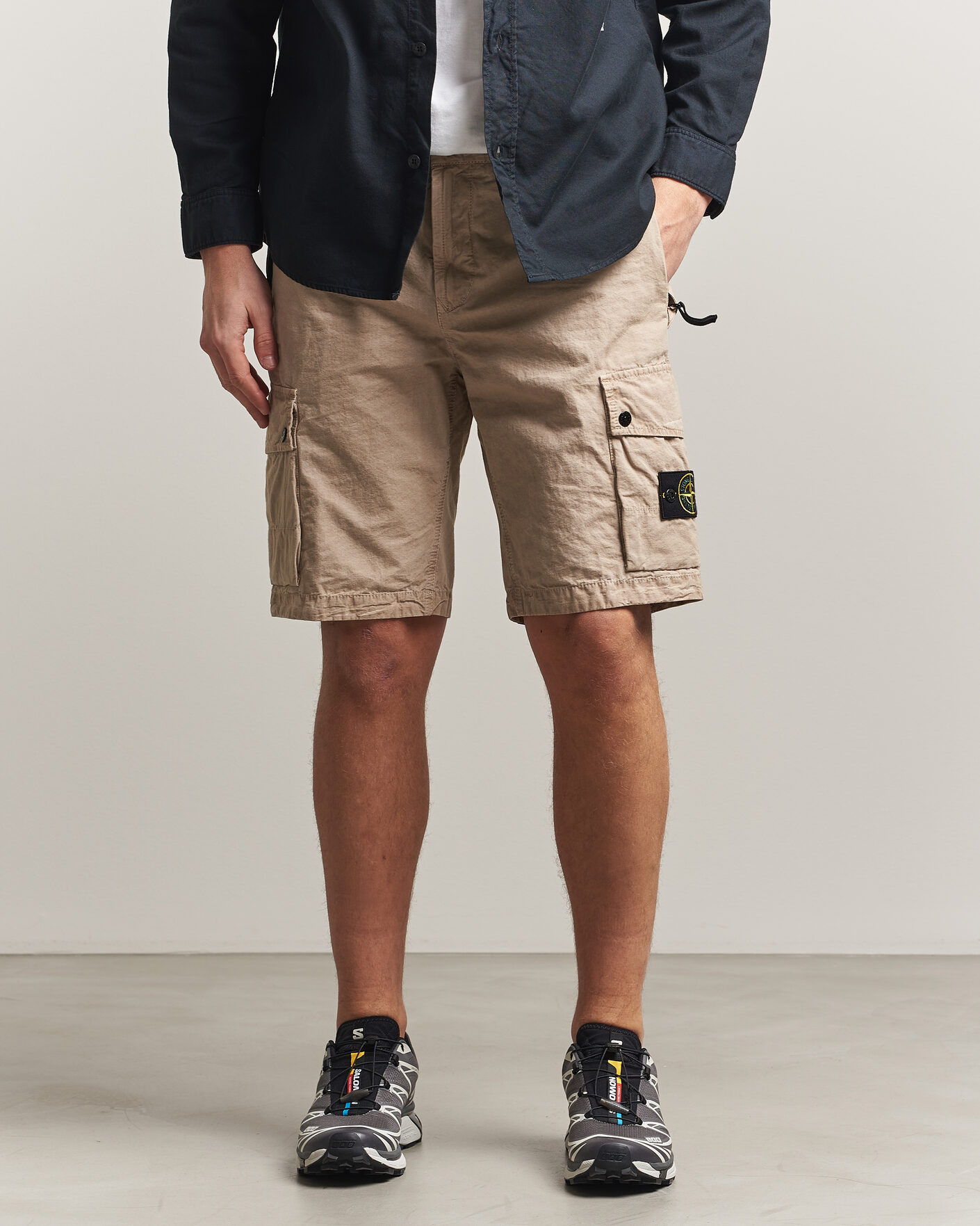 Homme | Shorts | Stone Island | Brushed Cotton Canvas Cargo Shorts Desert