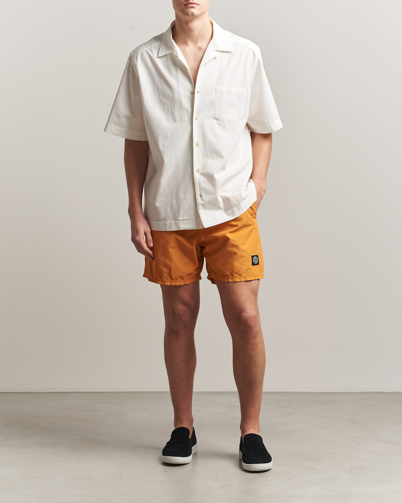 Homme | Maillots De Bain | Stone Island | Brushed Nylon Swimshorts Tangerine