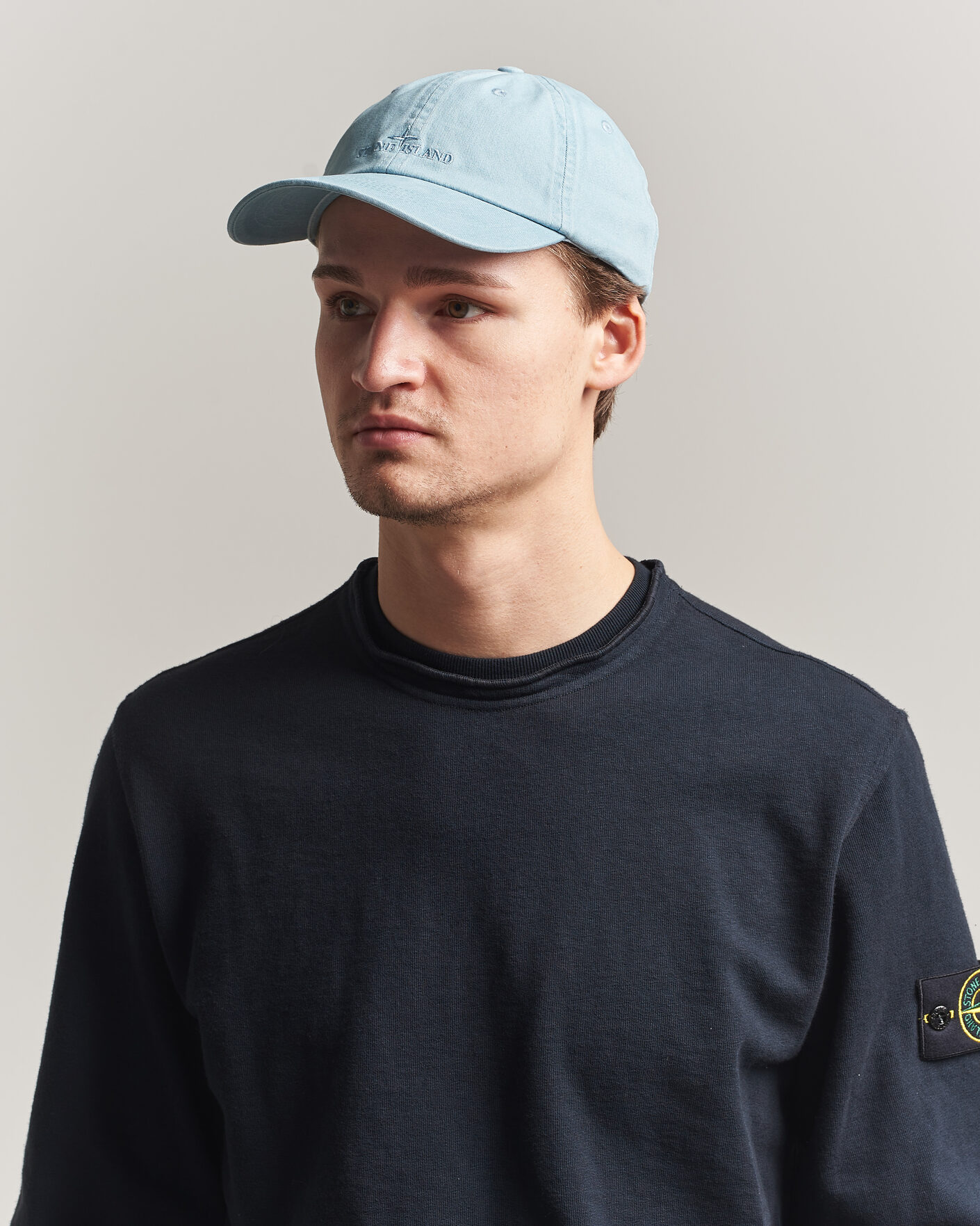 Homme | Bobs Et Casquettes | Stone Island | Cotton Gabardine Cap Dusty Blue