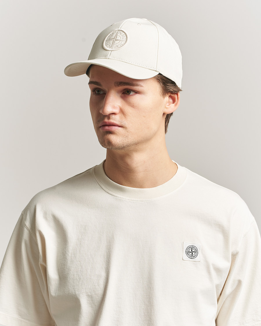 Homme | Bobs Et Casquettes | Stone Island | Classic Cotton Logo Cap Ivory