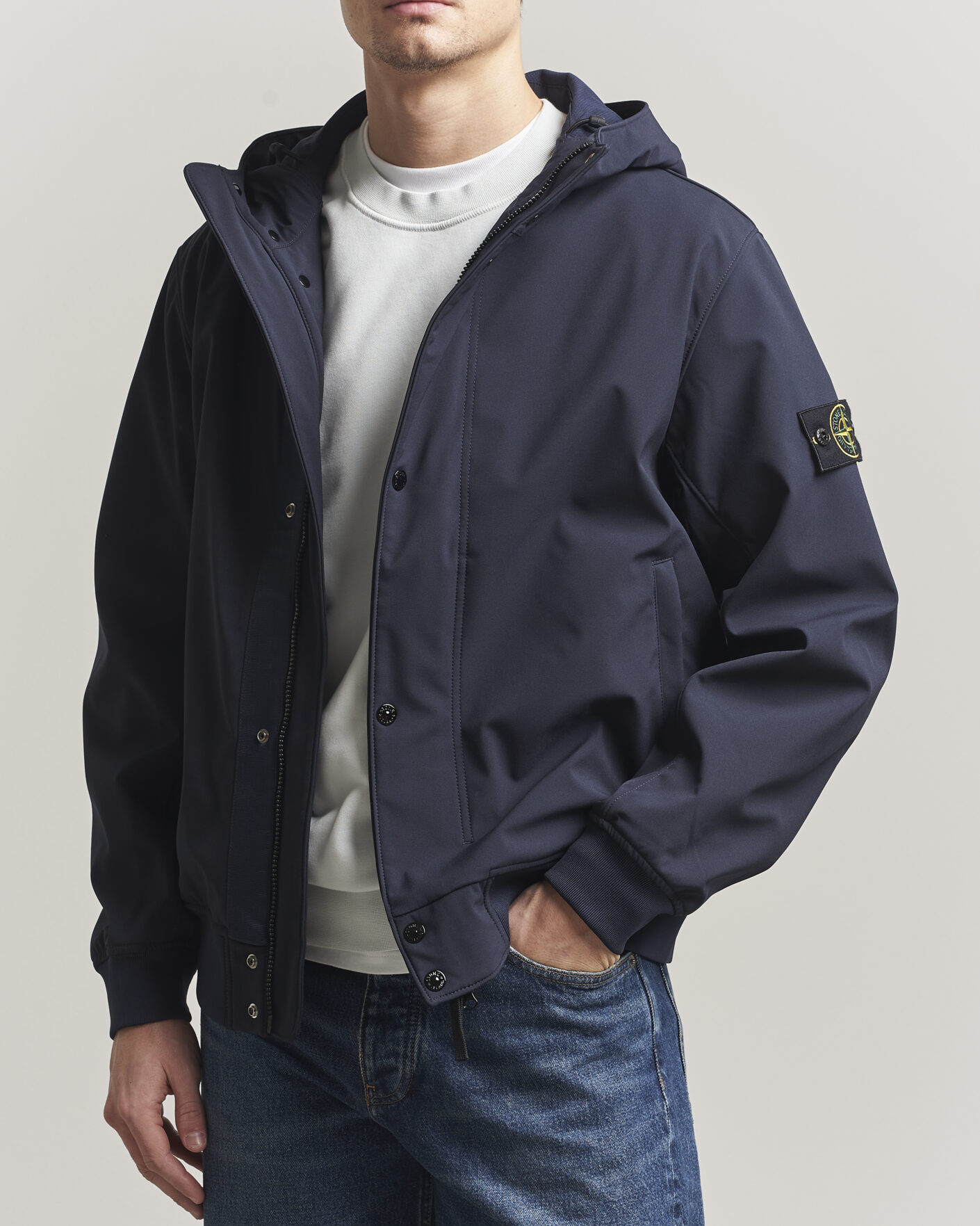 Homme | Manteaux Et Vestes | Stone Island | Soft Shell Hooded Jacket Navy