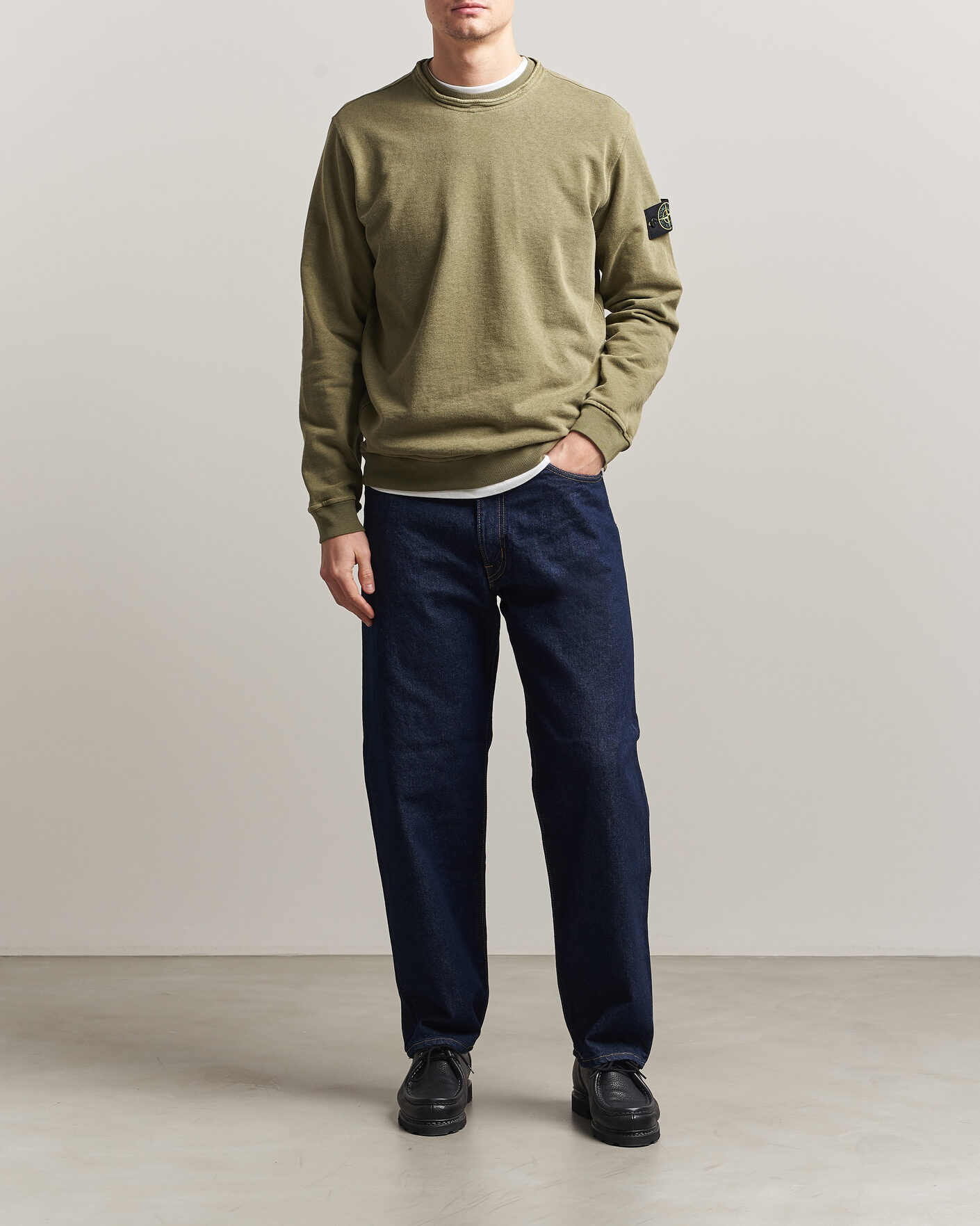 Homme | Pulls Et Tricots | Stone Island | Old Dyed Cotton Sweatshirt Military Green