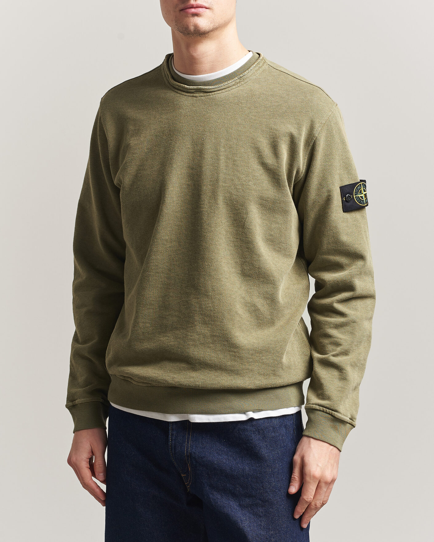 Homme | Pulls Et Tricots | Stone Island | Old Dyed Cotton Sweatshirt Military Green