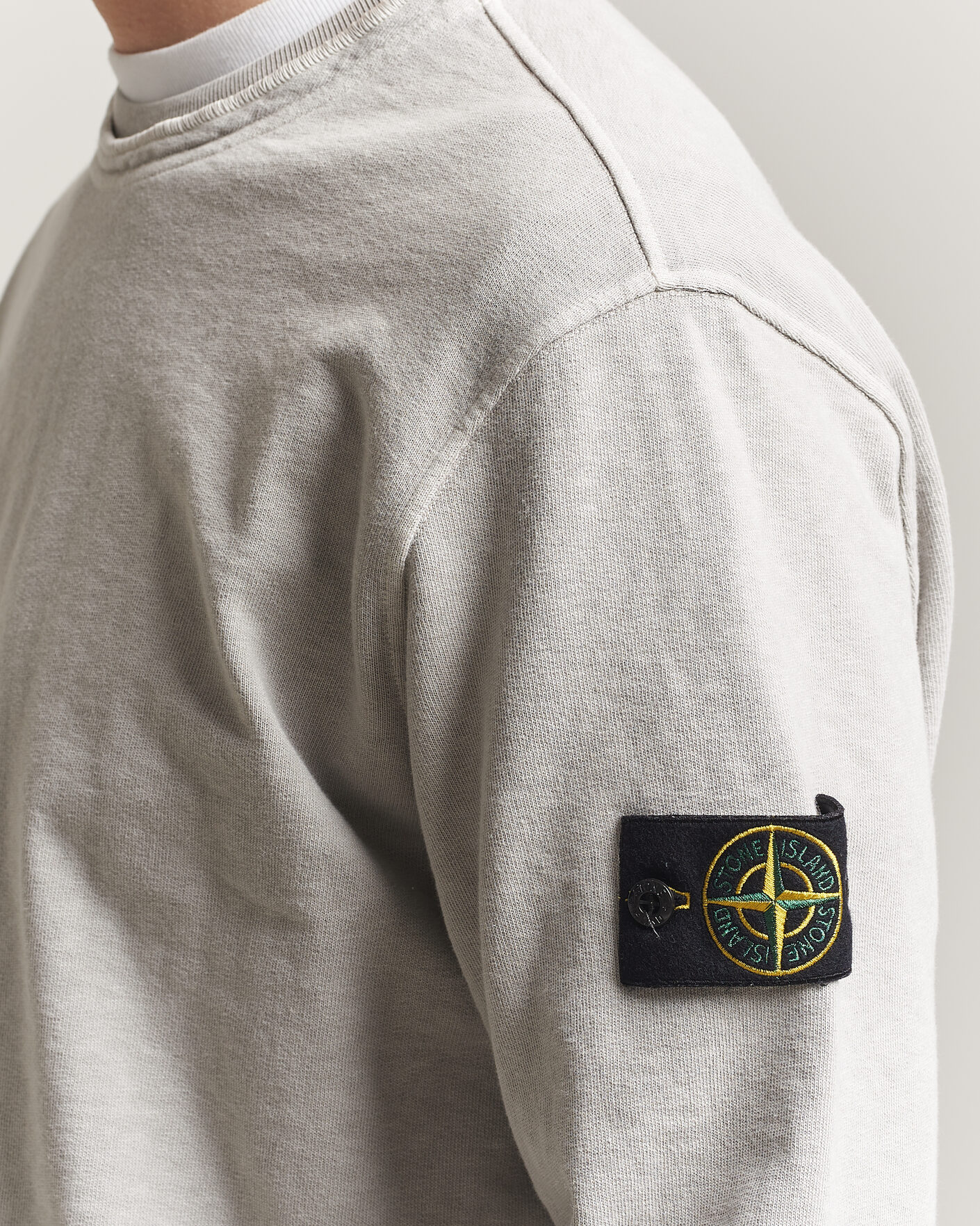 Homme | Pulls Et Tricots | Stone Island | Old Dyed Cotton Sweatshirt Pearl Grey