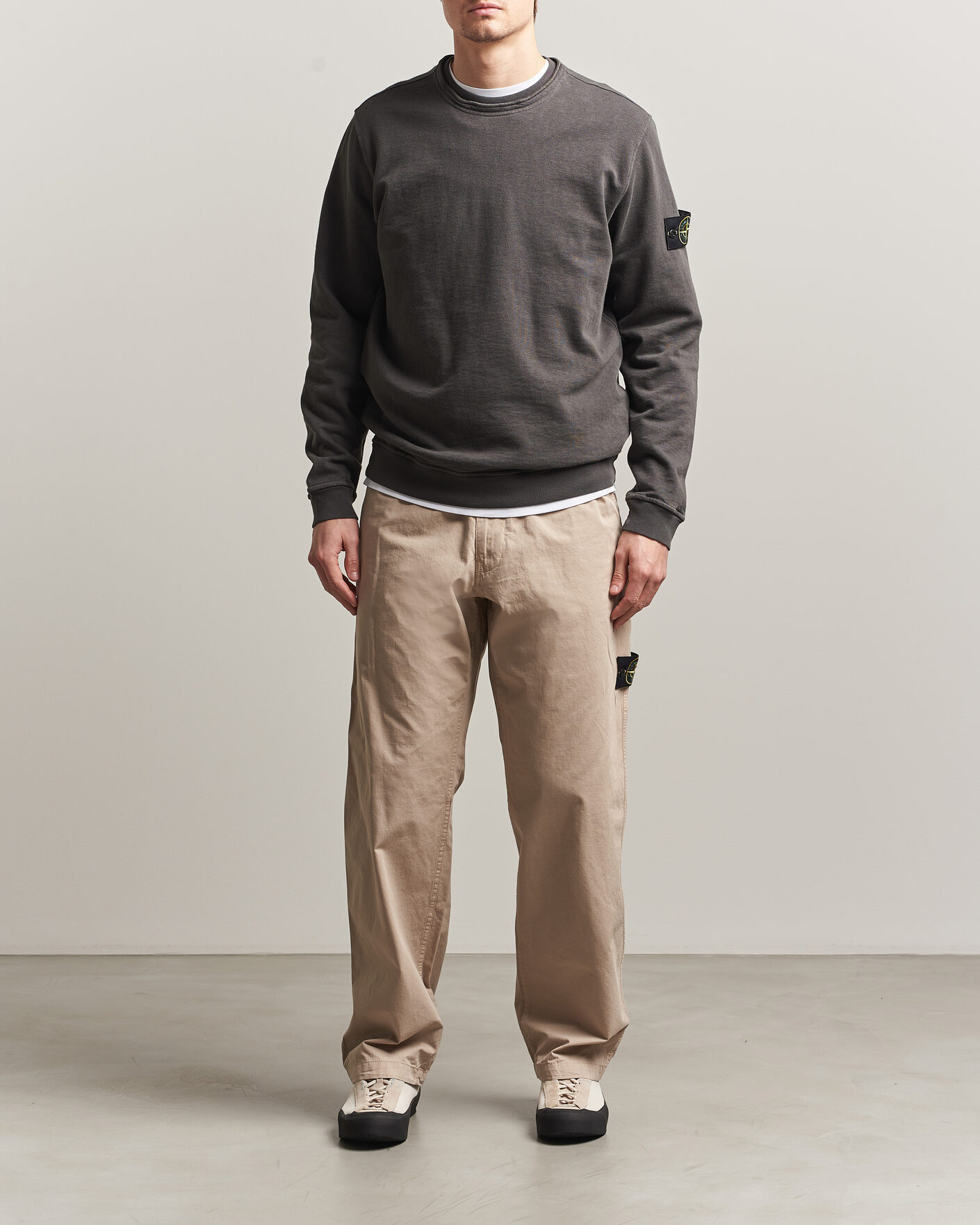 Homme | Pulls Et Tricots | Stone Island | Old Dyed Cotton Sweatshirt Charcoal