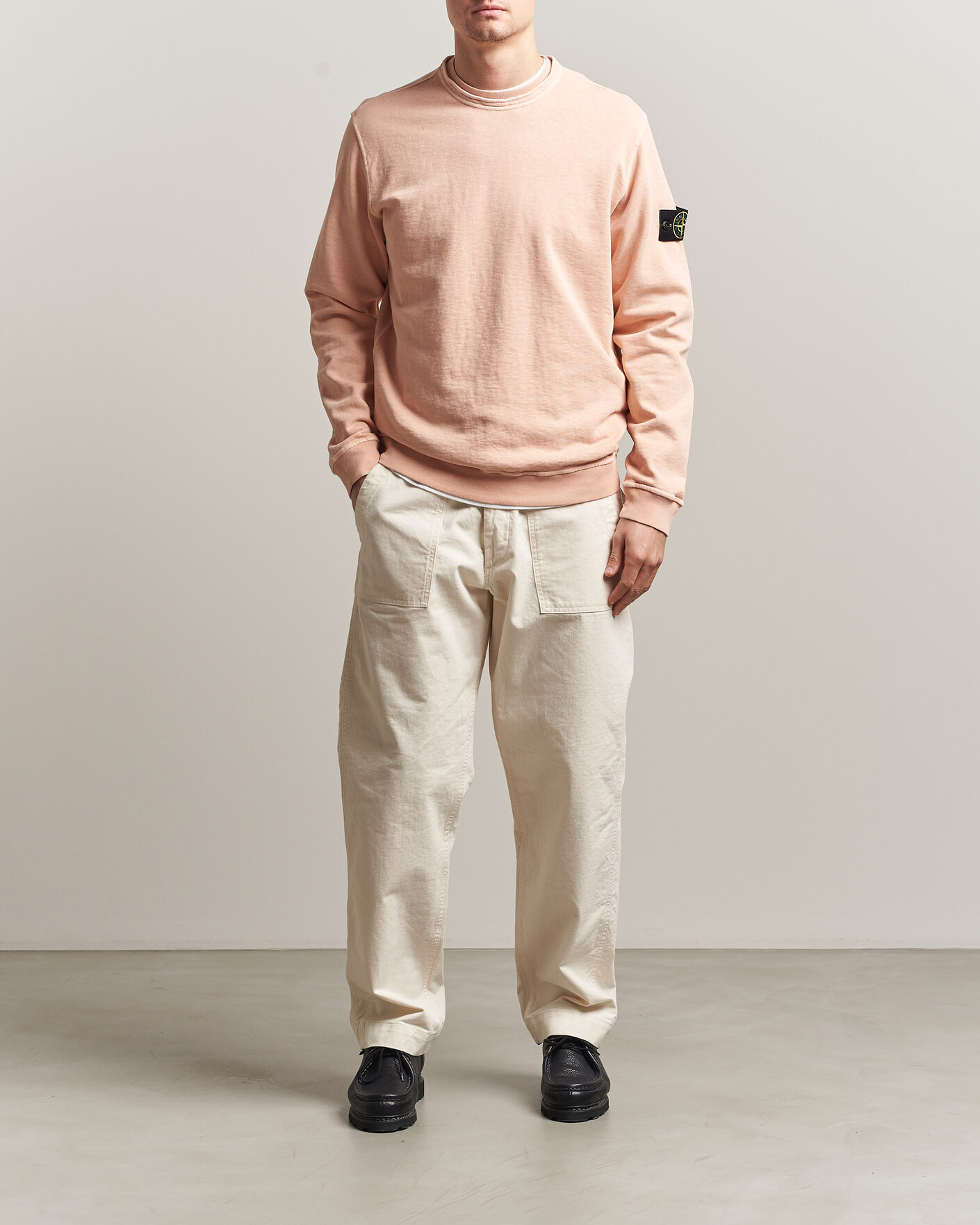 Homme | Pulls Et Tricots | Stone Island | Old Dyed Cotton Sweatshirt Plaster Pink