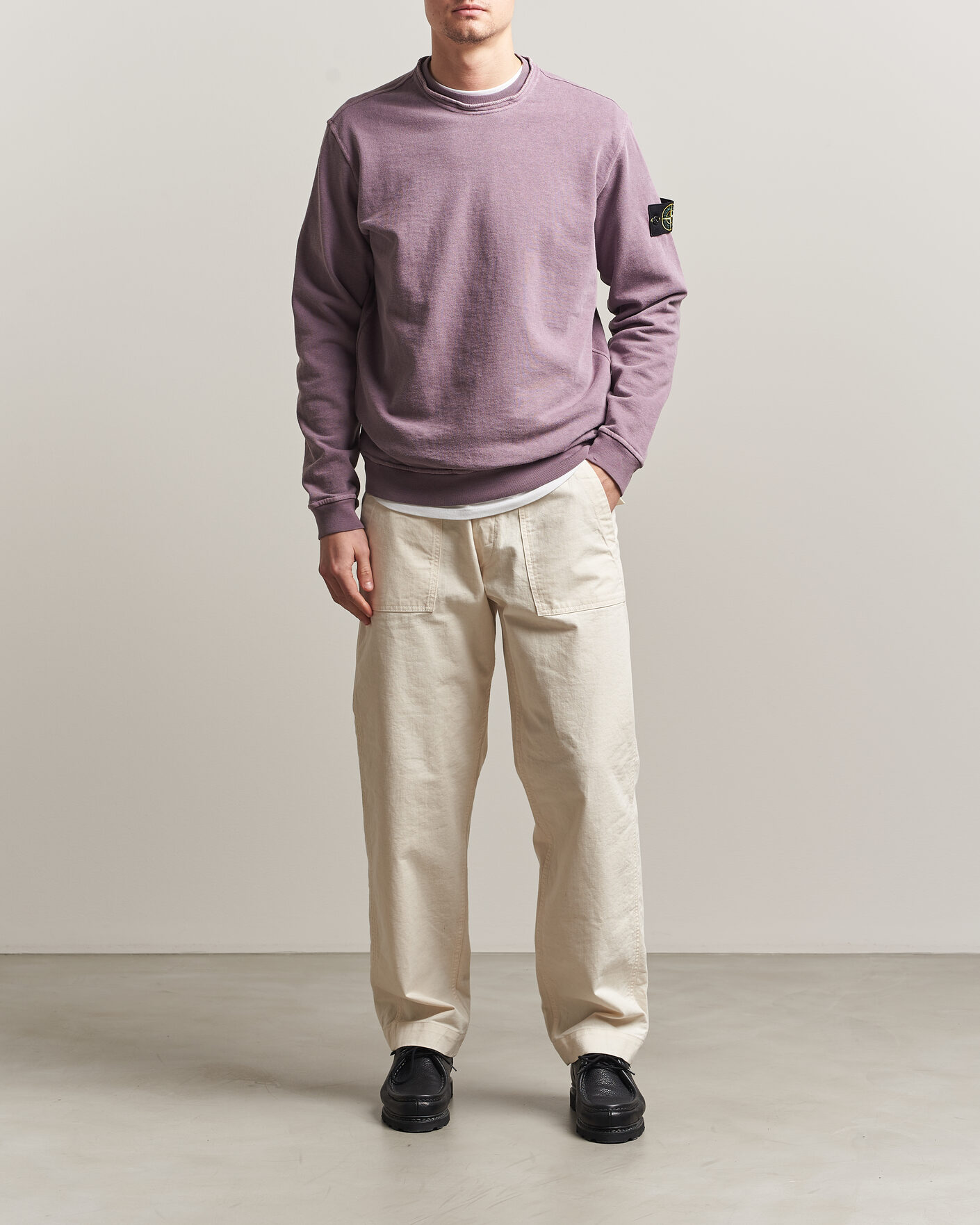 Homme | Pulls Et Tricots | Stone Island | Old Dyed Cotton Sweatshirt Purple Grey