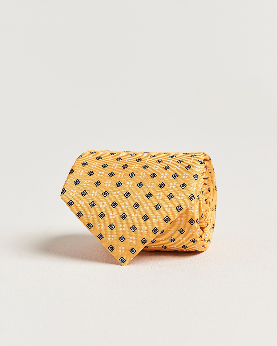 Homme | Cravates | E. Marinella | 3-Fold Printed Silk Tie Yellow