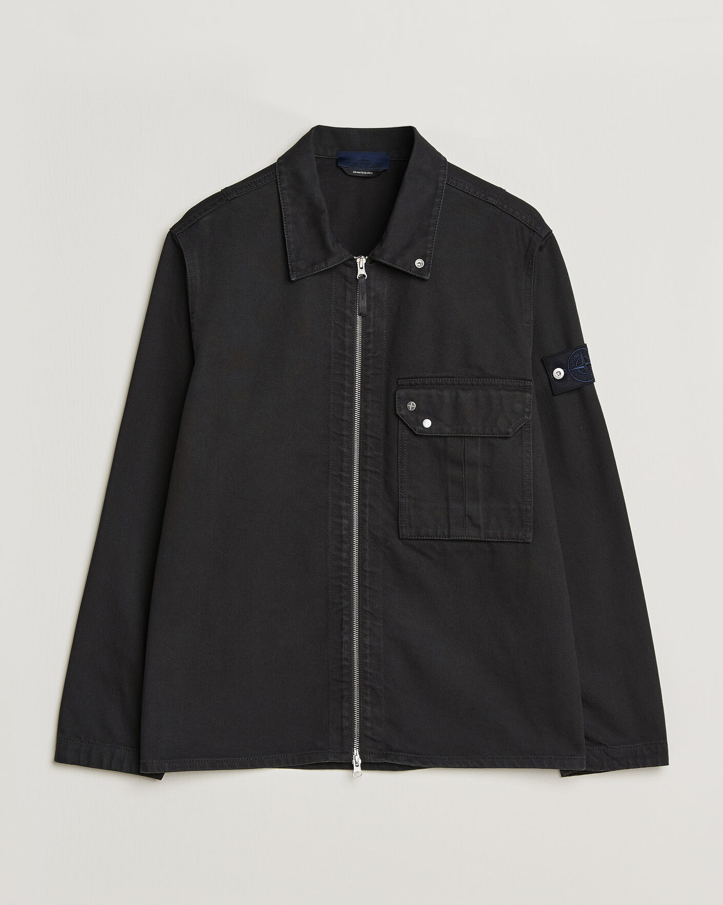 Homme | Manteaux Et Vestes | Stone Island | Denim Zip Overshirt Black