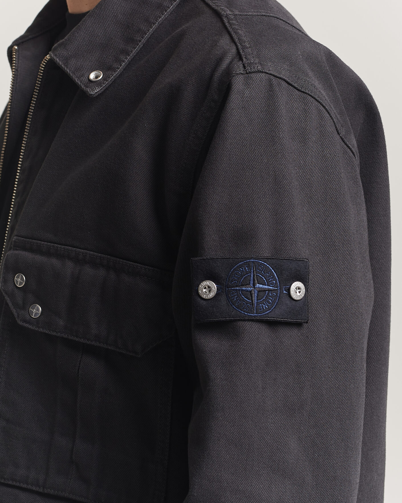 Homme | Manteaux Et Vestes | Stone Island | Denim Zip Overshirt Black