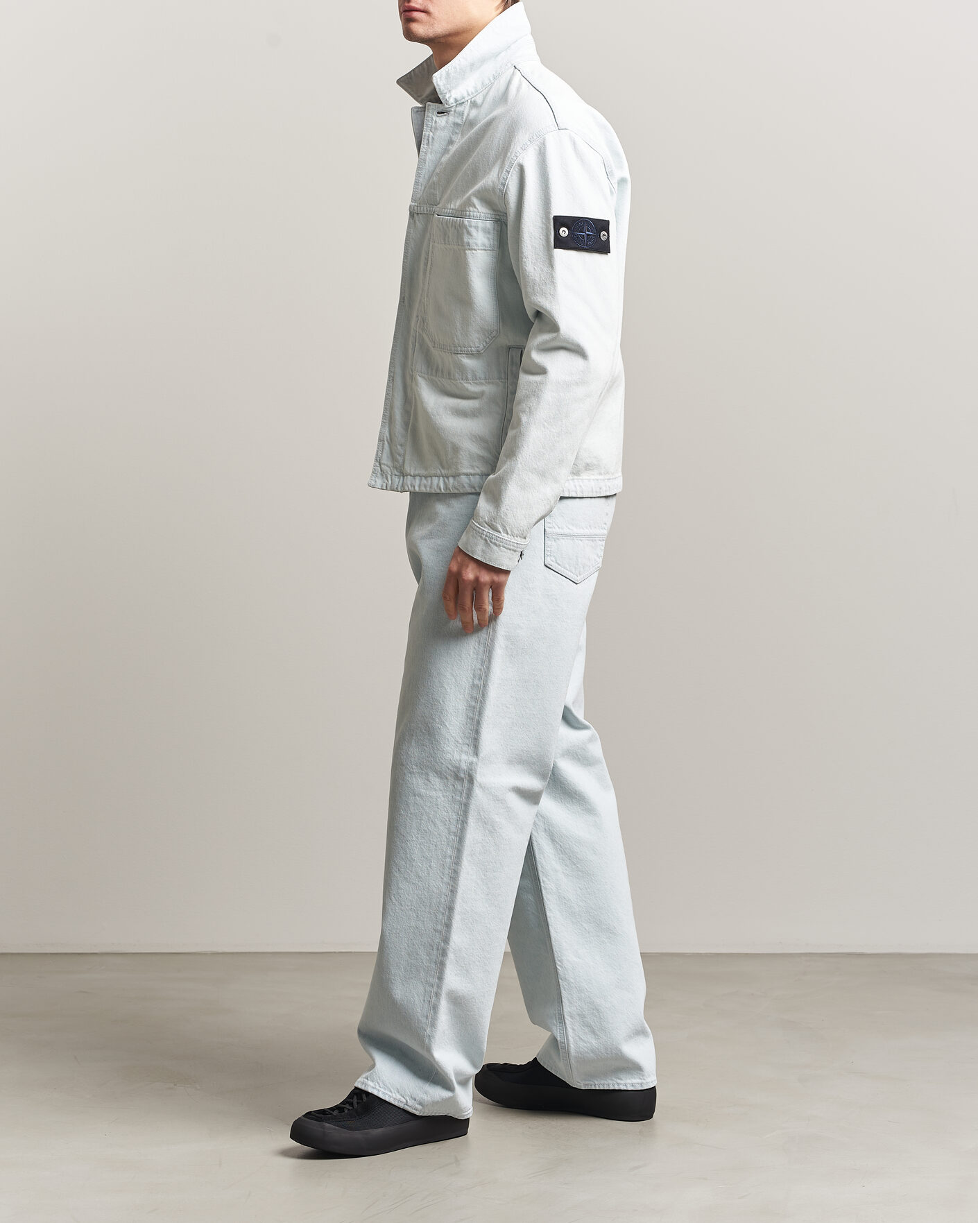 Homme | Chemises | Stone Island | Loose Fit Denim Jeans Blue Extra Bleach
